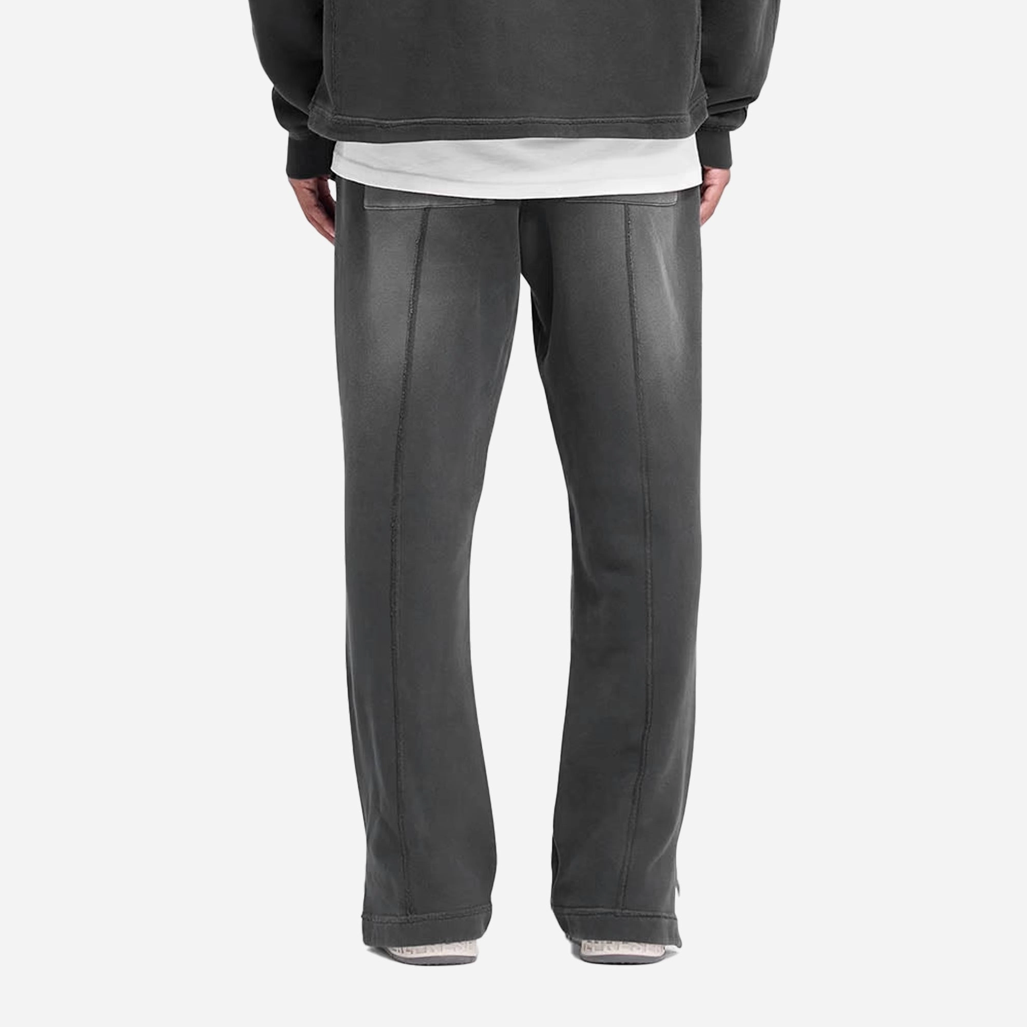 REPRESENT | STEPPED HEM SWEATPANTS { STAINED BLACK