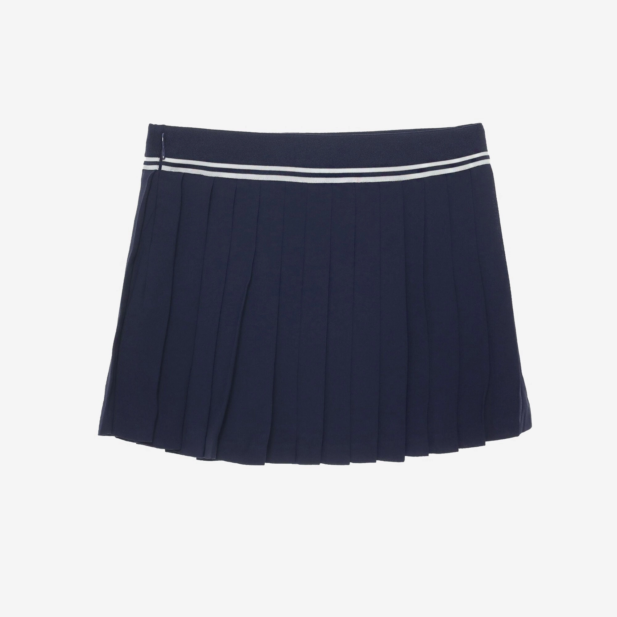 SPORTY & RICH | ABIGAIL PLEATED SKIRT { NAVY/OFF WHITE