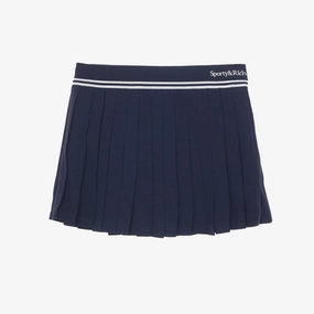 SPORTY & RICH | ABIGAIL PLEATED SKIRT { NAVY/OFF WHITE