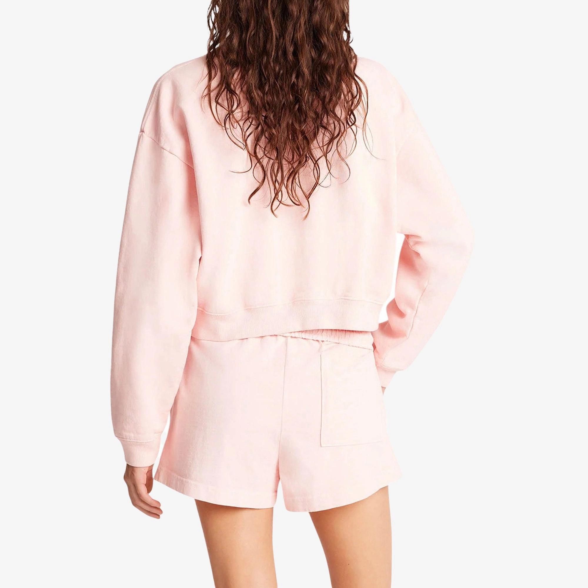 SPORTY & RICH | CALIFORNIA CROPPED CREWNECK { BALLET/WHITE