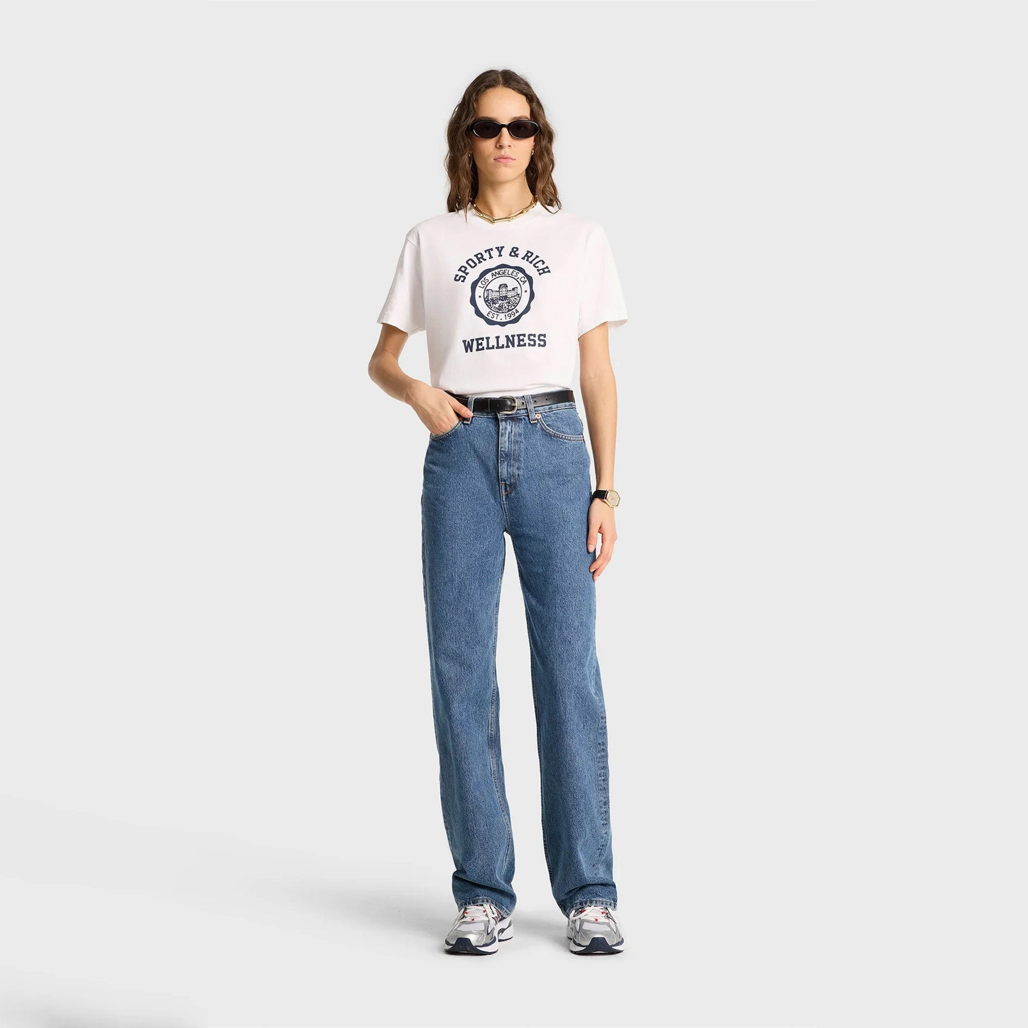 SPORTY & RICH | EMBLEM T-SHIRT { WHITE
