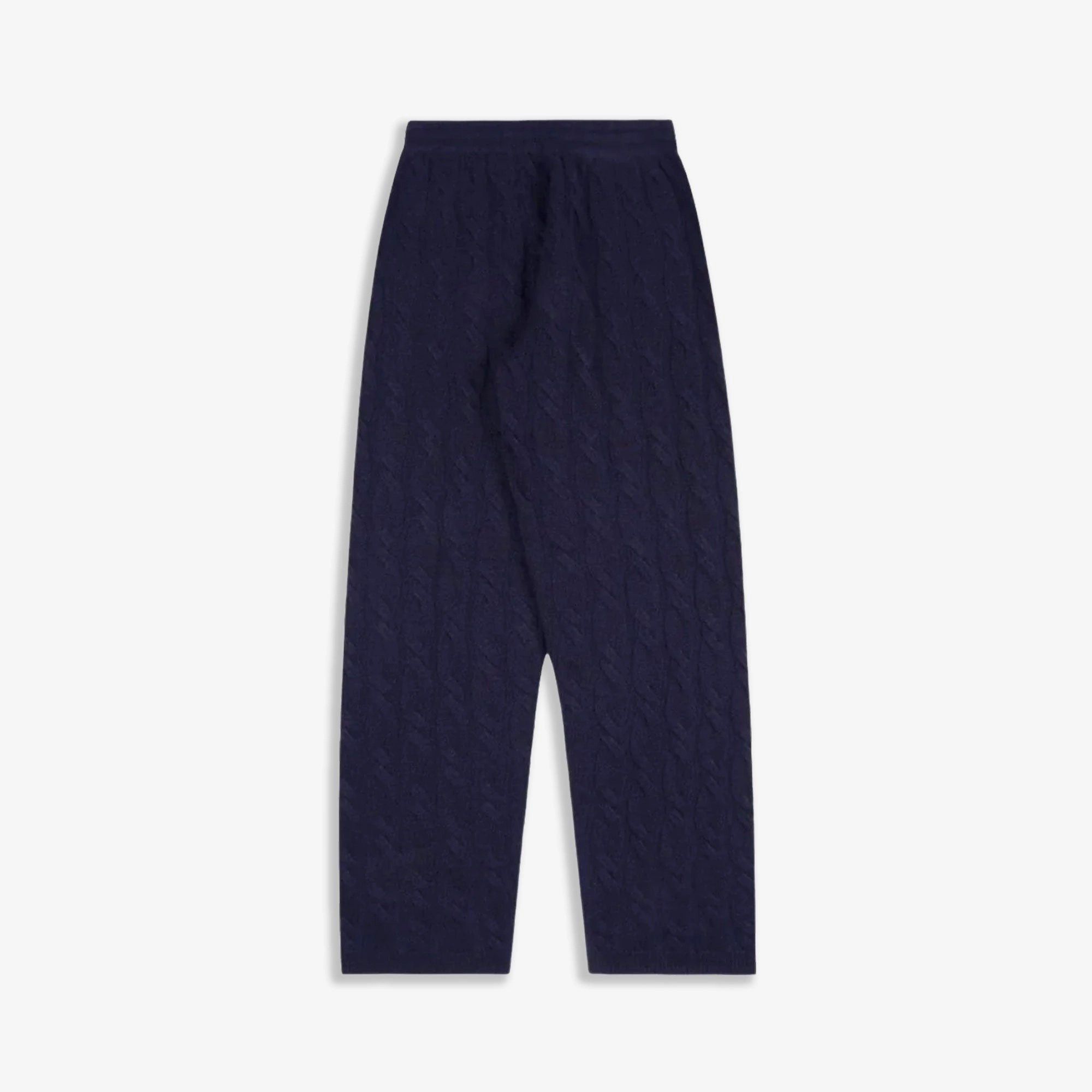 SPORTY & RICH | SRC CABLE-KNIT WOOL CASHMERE TROUSERS { NAVY