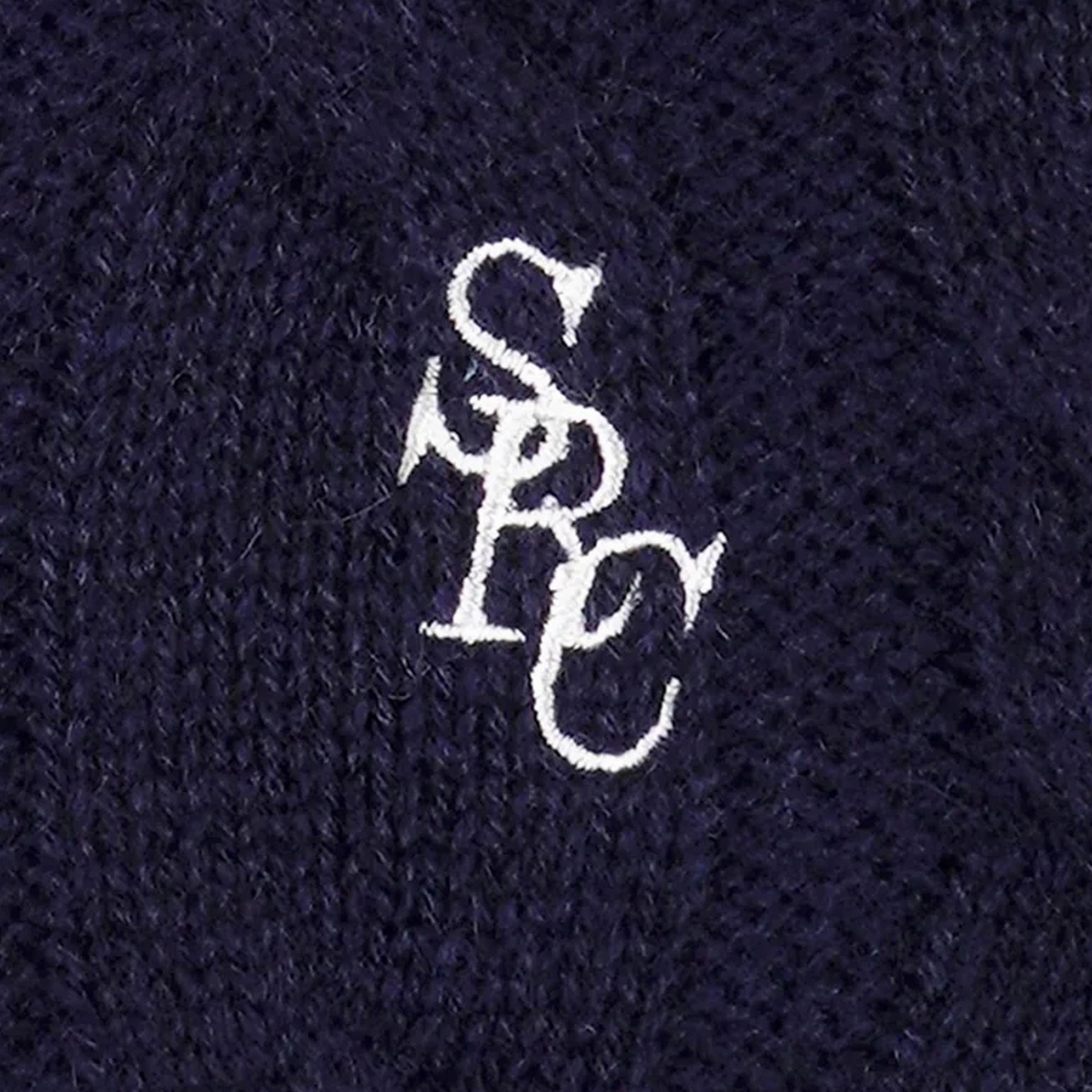 SPORTY & RICH | SRC CABLE-KNIT WOOL CASHMERE TROUSERS { NAVY