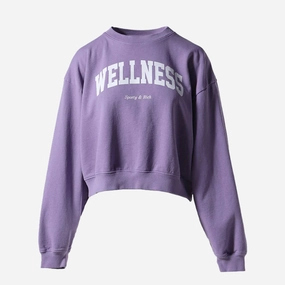 SPORTY & RICH | WELLNESS IVY CROPPED CREWNECK { VIOLET/WHITE