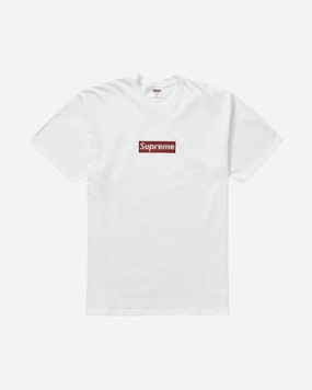 SUPREME SS19 SWAROVSKI BOX LOGO WHITE TEE -