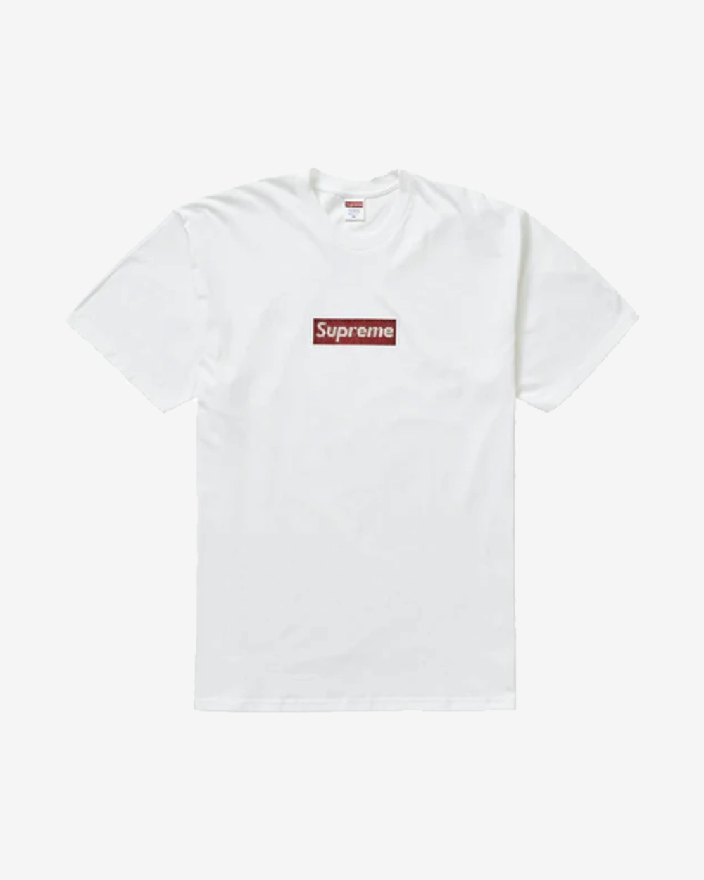 SUPREME SS19 SWAROVSKI BOX LOGO WHITE TEE -