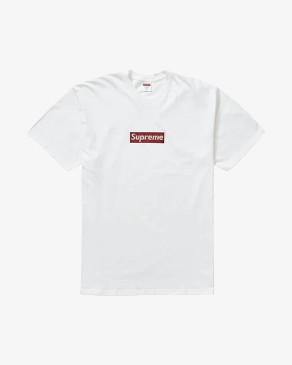 SUPREME SS19 SWAROVSKI BOX LOGO WHITE TEE -