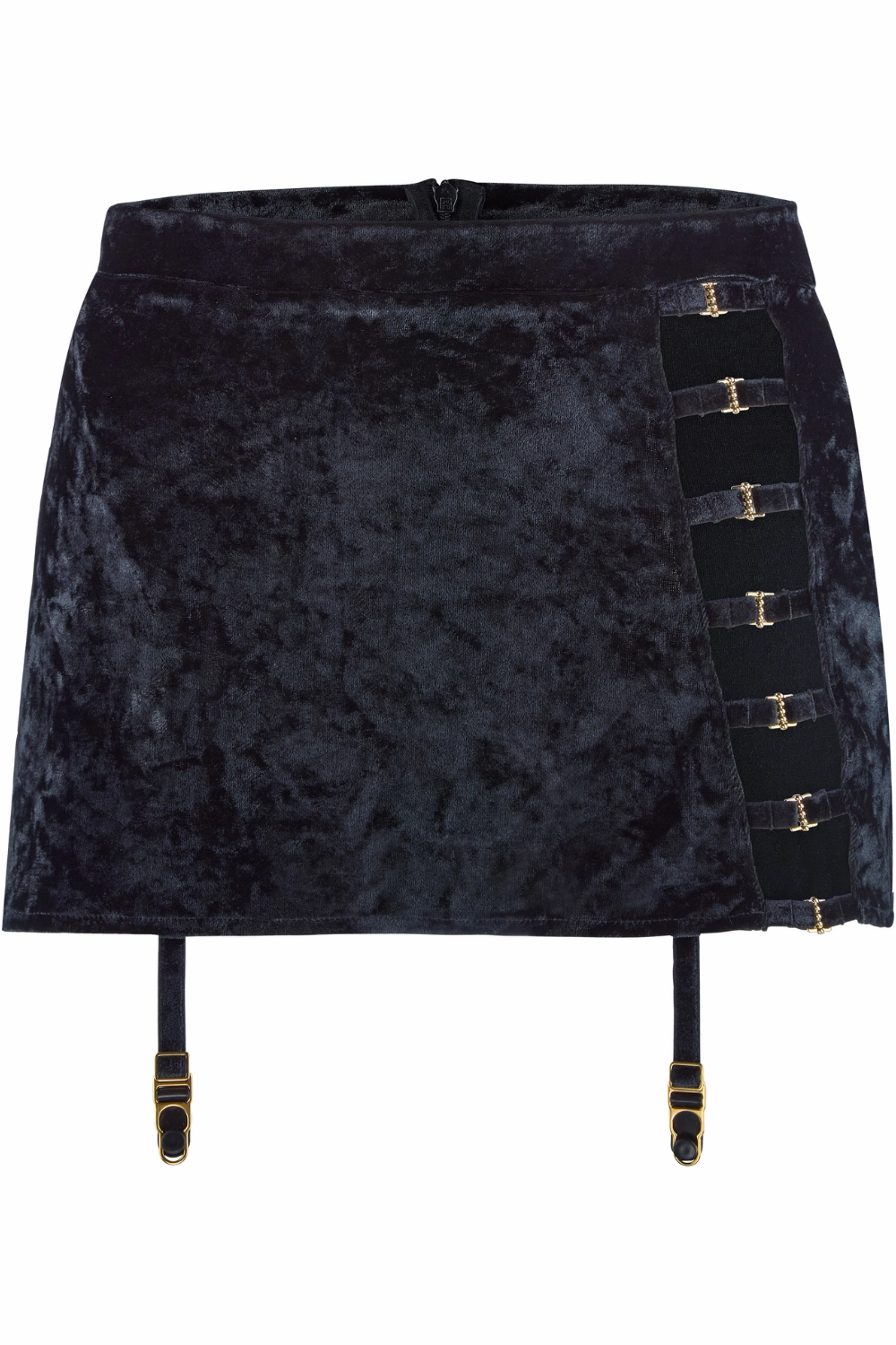 The Night Before Velvet Mini Suspender Skirt